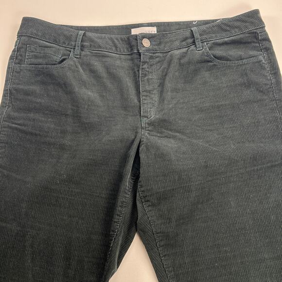 Made and Loved LOFT Chargoal Gray/Black Corduroy Curvy Boot Cut Jeans Size 18 - Picture 3 of 9